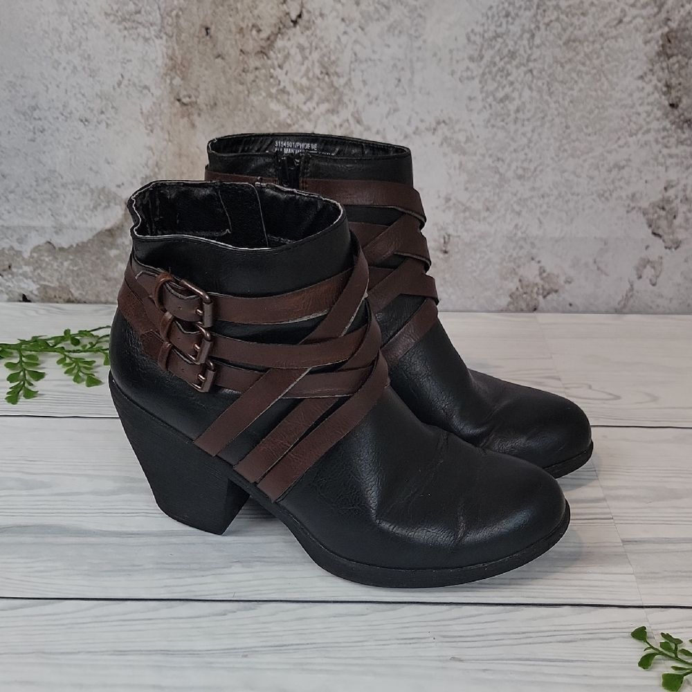 Euro Soft By Sofft Phoebe Black and Brown Ankle Boots Womens Size 8